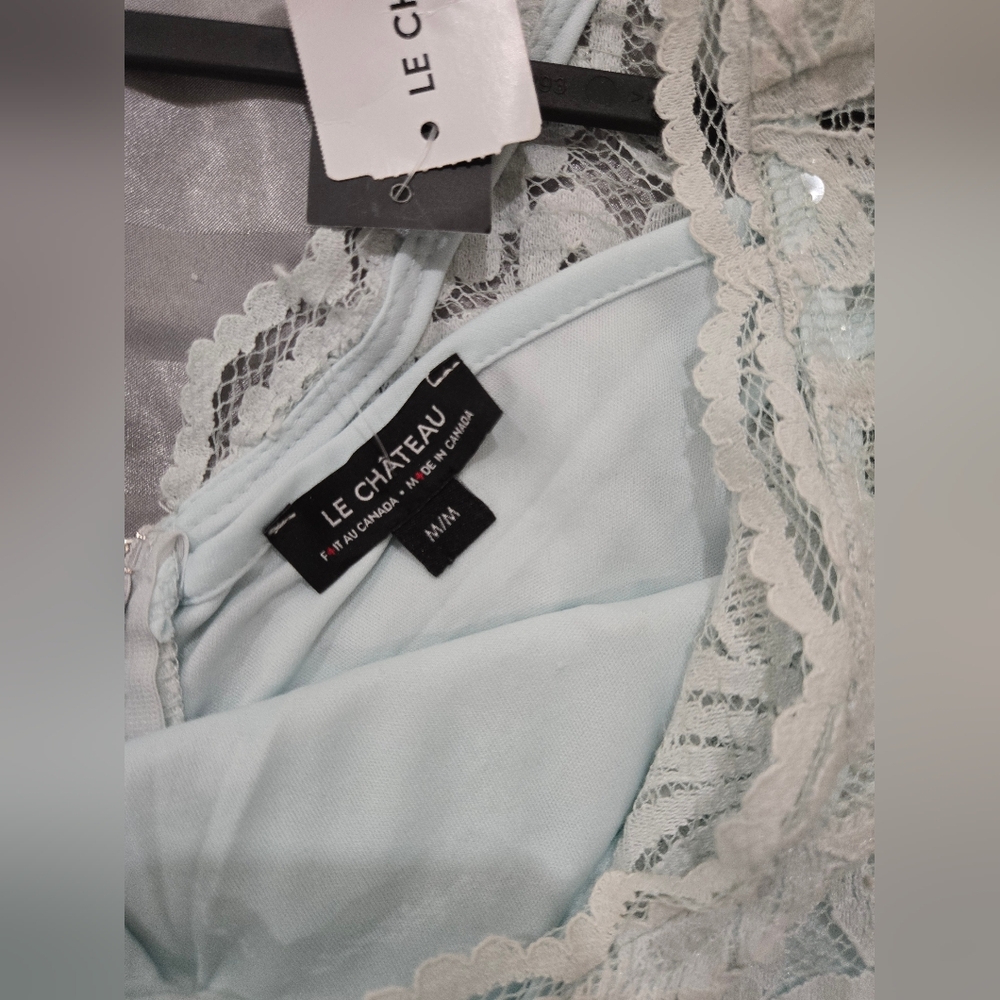 NWT - Le Chateau Lace Midi Dress in Light, Pastel Blue - Picture 4 of 6